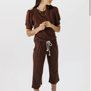 Marigold Clothing Co. Brown Teddy Set -small/short (5’4 and under) NEVER WORN!